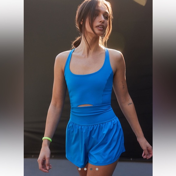 Free people righteous runsie. Color: blue print. Size medium. Like new - Picture 1 of 6